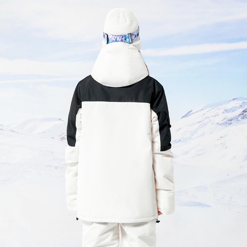 Women's Color Block Ski Suit & Men's Waterproof Ski Jacket - Windproof, Warm, and Breathable for Winter Outdoor Adventures