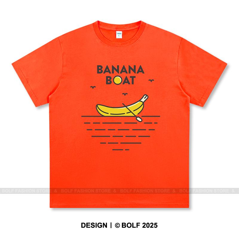 Women's Banana Boat Printed T-Shirt 100% Cotton Oversized Tropical Graphic Tees for Men Summer Tops Vacation Streetwear