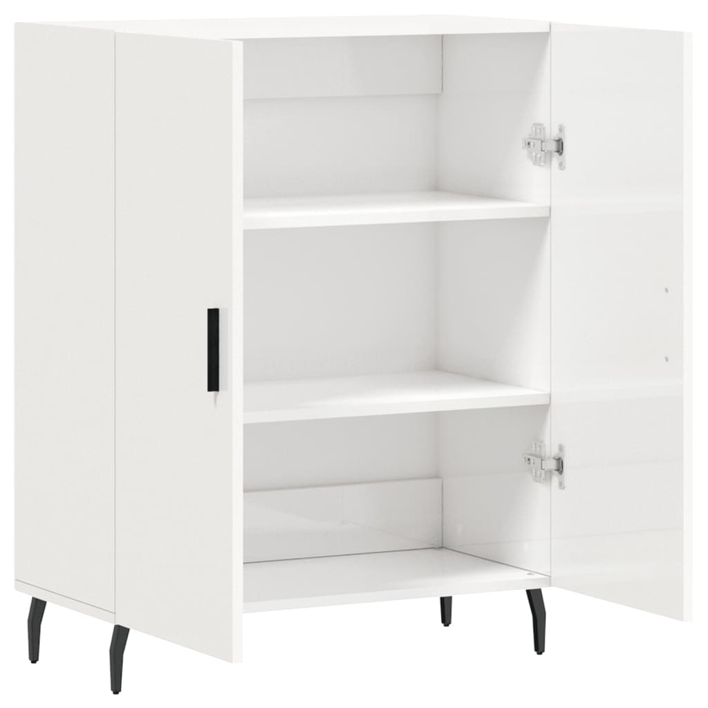Sideboard High Gloss White 69.5 x 34 x 90 cm Engineered Wood