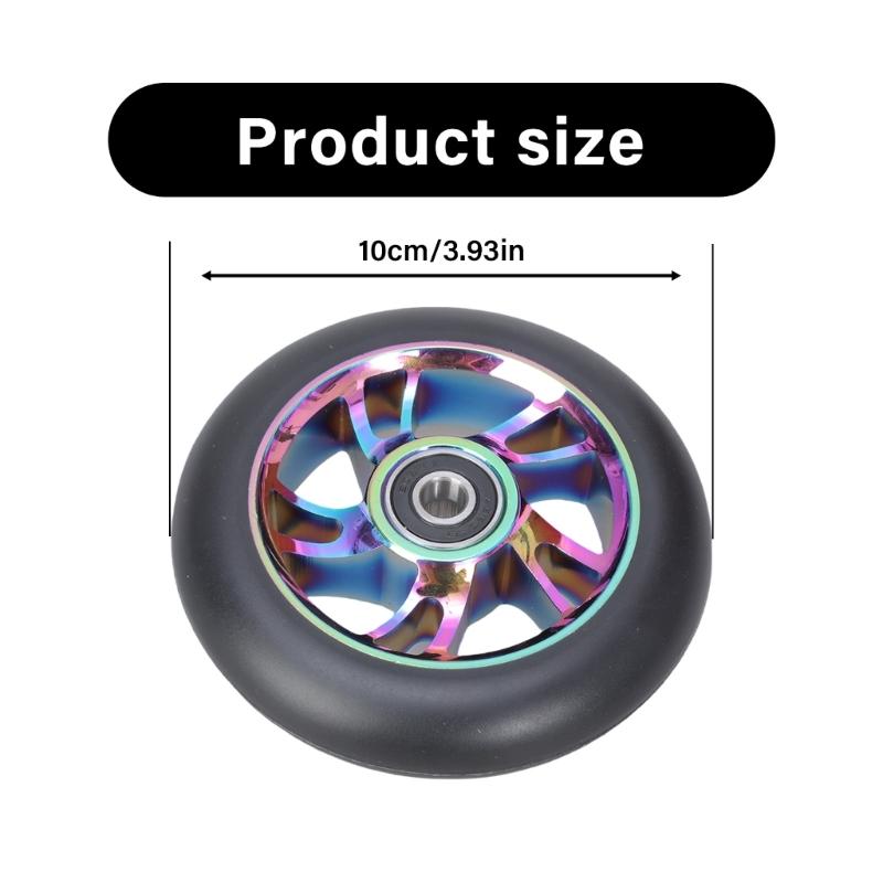 2lots Scooters Replacement Wheel with Bearings Aluminum Alloys Scooters Wheel for Aggressive Trick Cycling