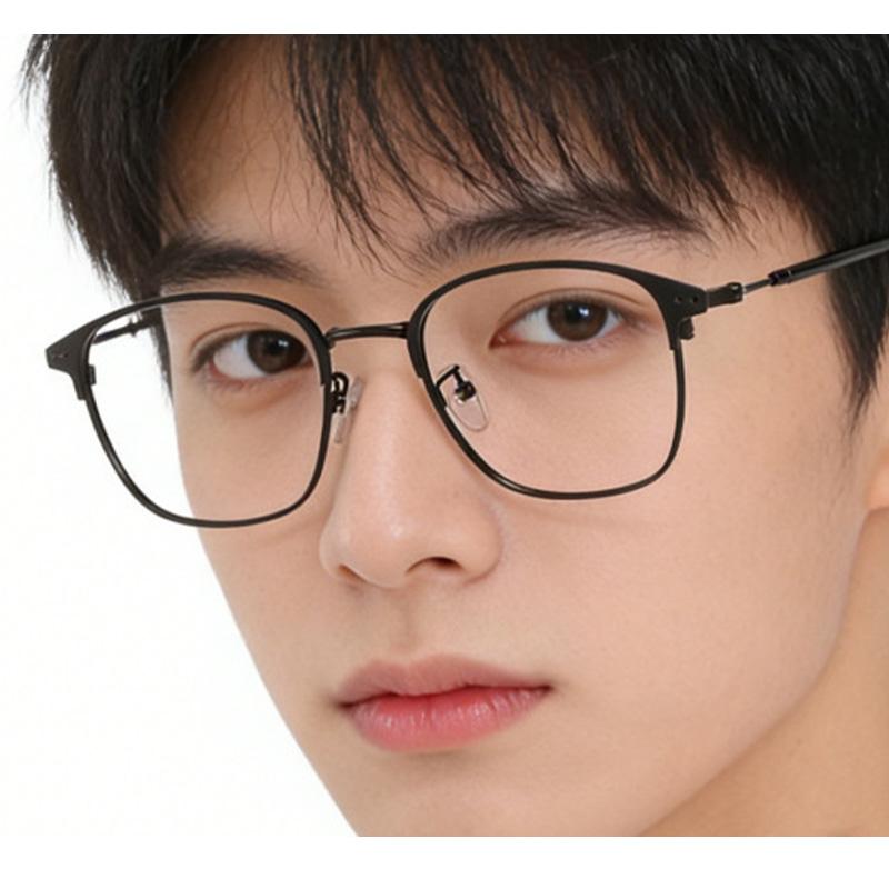 Photochromism Fashionable High-end Personalized Glasses Women Men Simple Square Eyewear Commute Female Male Eyeglasses