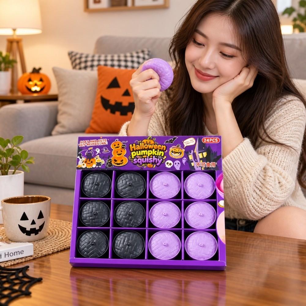 24pcs/set Christmas Squishy Crystal Bun Halloween Fidget Sensory Toy Party Favors
