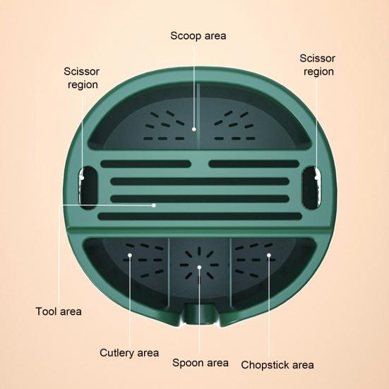 Kreativ dreneringsbase Oppbevaring Plassbesparende gulvmonterte spisepinner Kutteroppbevaringsstativ Husholdningsutstyr Kutterstativ