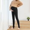 Maternity Cotton Striped Fleece-Lined Pantyhose with Abdominal Support