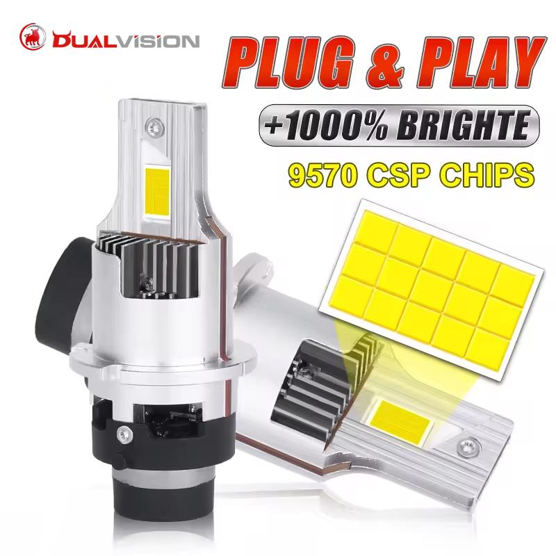 

D2S D4S LED Headlights Bulbs 300W 30000LM D2R D4R D1S D3S D1R D3R Replaceable Kit Xeon LED Two sided Large CSP Chip LED Lights CANBUS LED