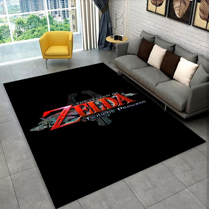 Classic Game Z-Zelda Cartoon Link Carpet Rug for Playroom Bedroom Living Room Sofa Home Decor,kid Area Rug Non-slip Floor Mat