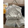 Conjunto de Verão para Meninos Top com Capuz Sem Mangas Protetor Solar + Shorts Conjunto de Duas Peças Leve Bonito para Menino