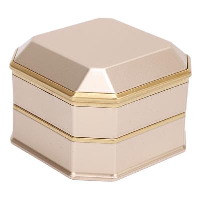 Champagner Ringbox Ringauslage Geschenkbox Schmuckkoffer mit LED-Licht für Antrag Hochzeit