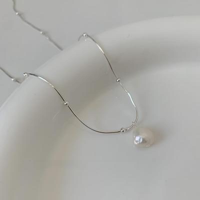 Korean Freshwater Pearl S925 Silver Clavicle Necklace