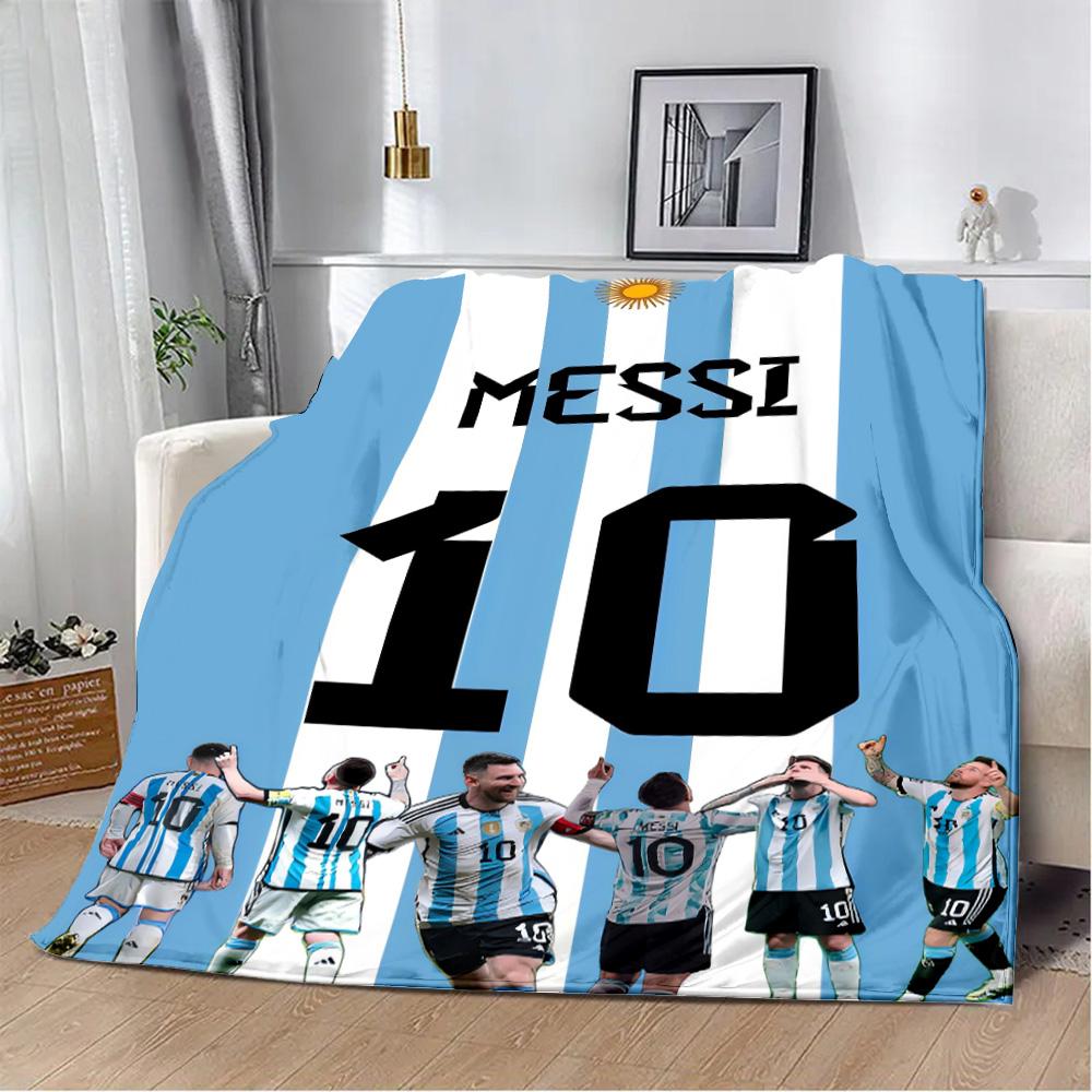 Football Star Printed Blanket Picnic Blankets Warm Blanket Soft and M-messis Comfortable Blanket Home Travel Birthday Gift