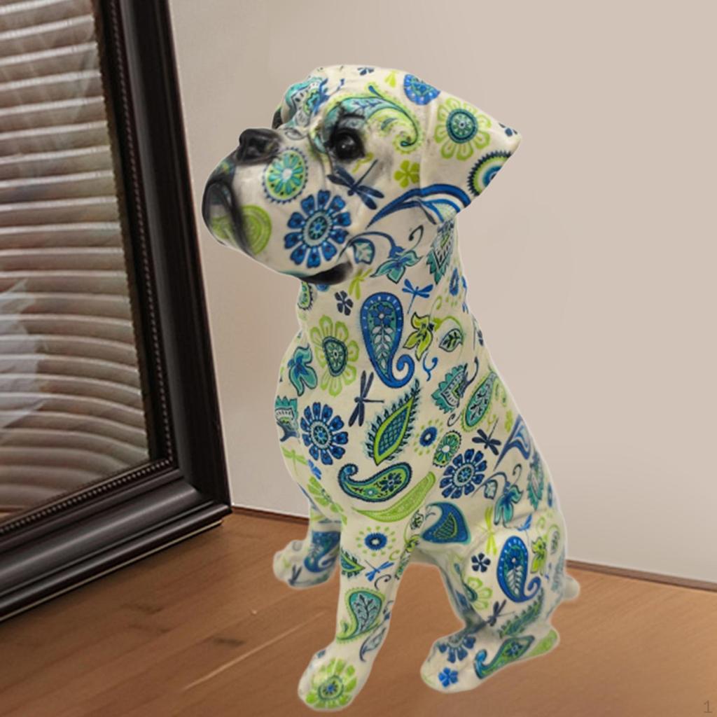 Hundfigur Skulptur för Hem Mittpunkt Dekoration