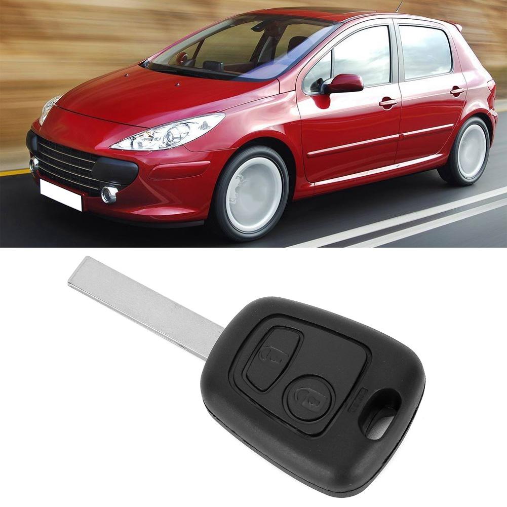 2 Button Car Key Fob Case Remote Key Cover with Groove Replacement Fit for Peugeot 307