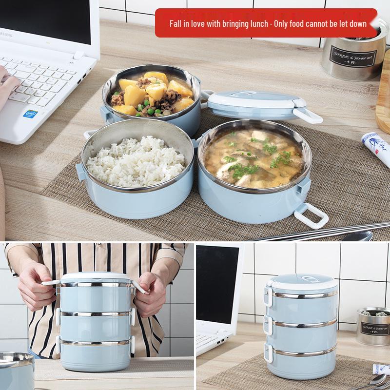 Thickened Stainless Steel Insulated Multi-Layer Bento Lunch Box with Lid