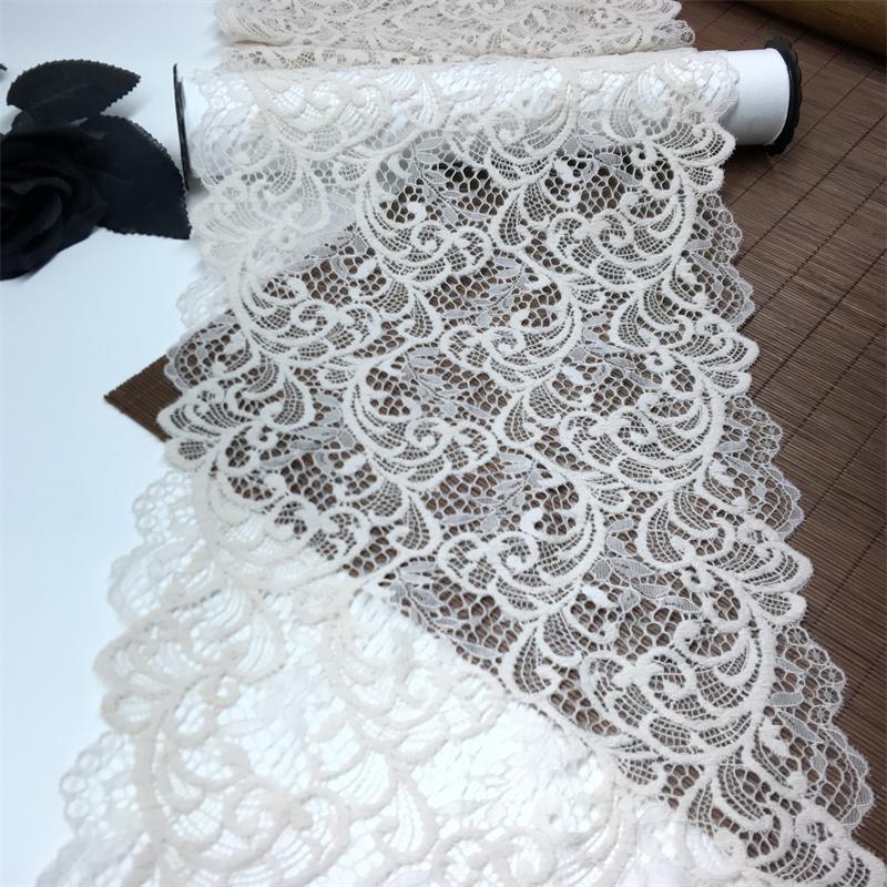 21.5cm Wide Elastic Lace, Hollow Stretch Spandex Lace Fabric for Lingerie, Bra, Underwear, Garment, Sewing & Crafting