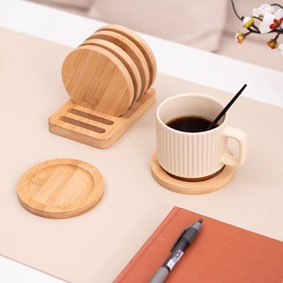 Bamboo Coasters Anti-Slip Heat Resistant Cup Mat Eco-Friendly Tea Coffee Pad Placemats for Home