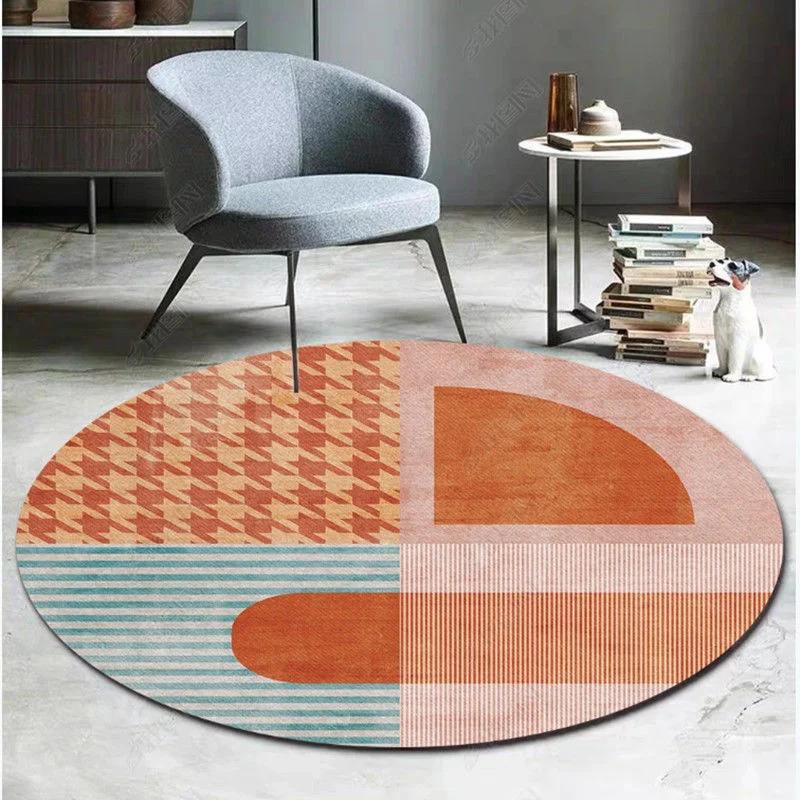 Light Luxury Round Carpet for Girls, Bedside Rugs, Children's Hanging Basket, Computer Chair Floor Mat, Bedroom, Living Room, Ho