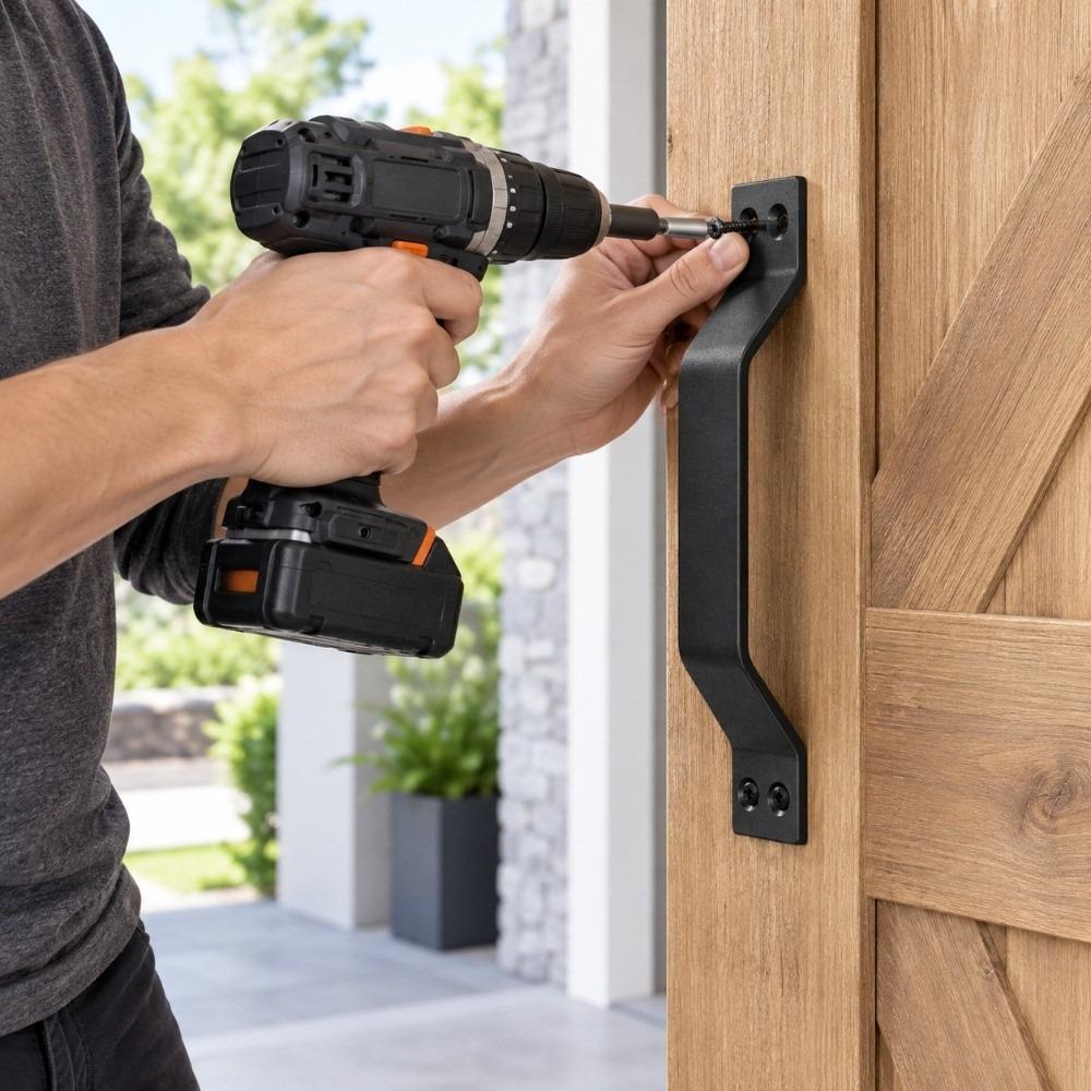 Comfortable Grip Barn Door Pull Handle Black Door Pull Handle Rustic Barn Door Handle  Garage