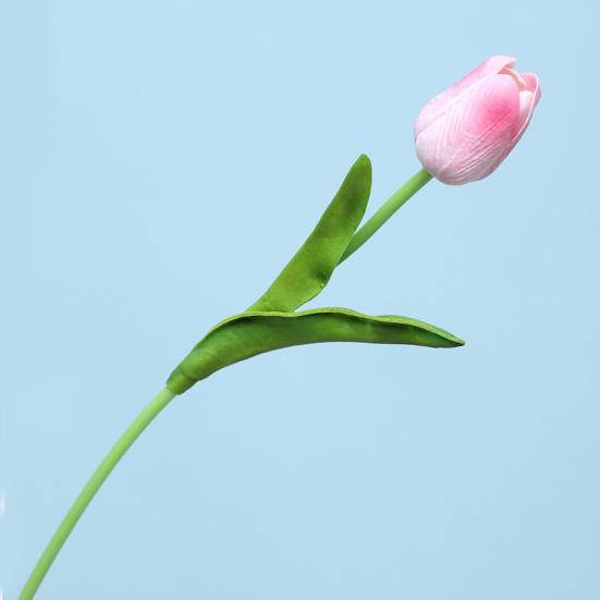 5 Pcs Artificial PU Tulip Real Touch Fake Flower Bouquet Fake Floral Arrangement for Wedding Spring Home Office Party Decoration
