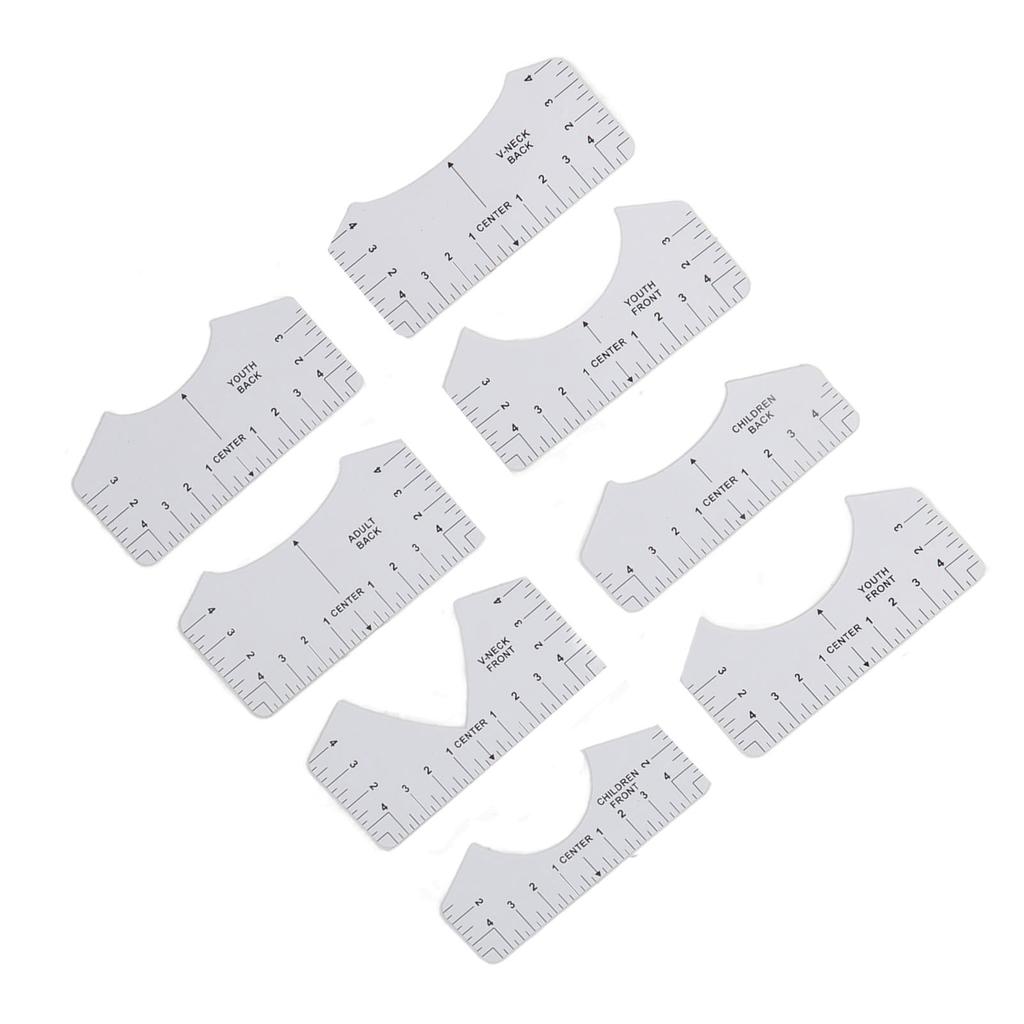 9Pcs Alignment Ruler Set Centering Guide Contour Design DIY T?Shirt Round?Neck V?Neck Sewing Ruler