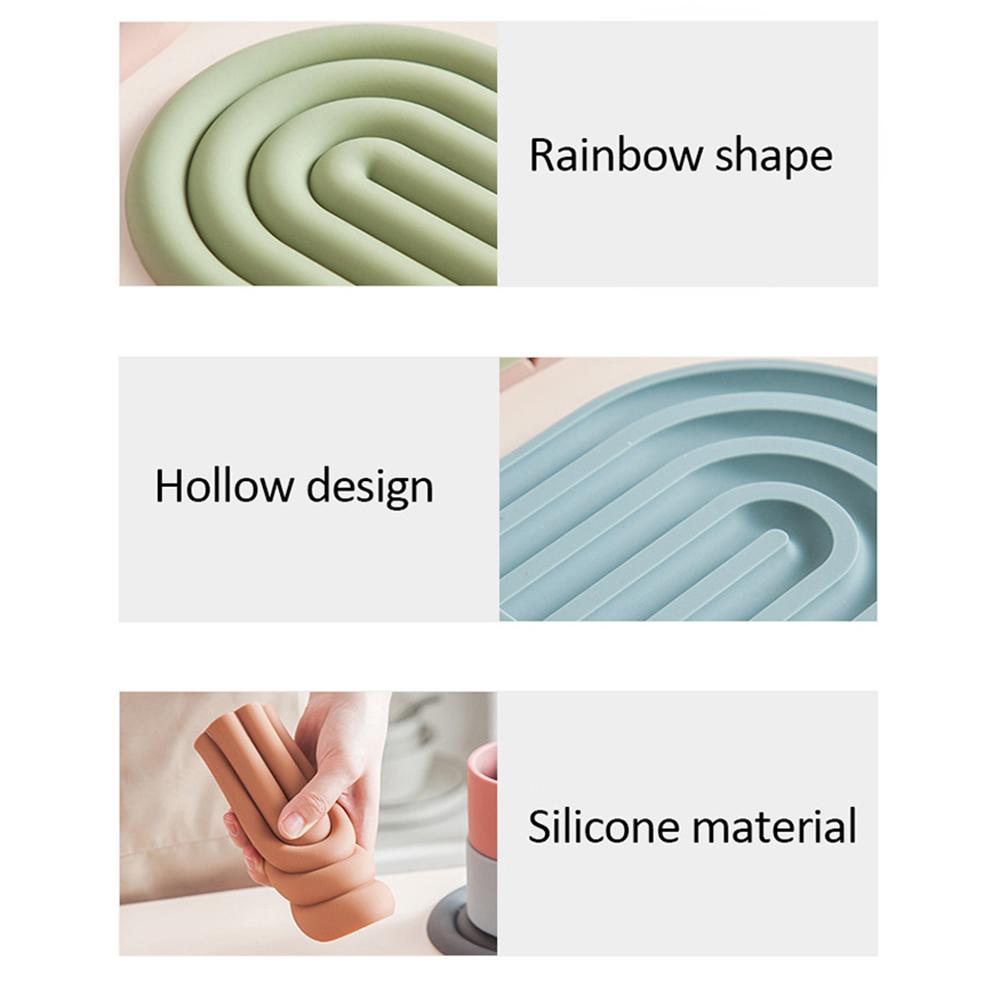 Tepelně izolační rohož ve tvaru U, vysokoteplotní domácí tácky, misky a talíře, silikonová podložka proti žehlení, podložka na stůl, prostírání