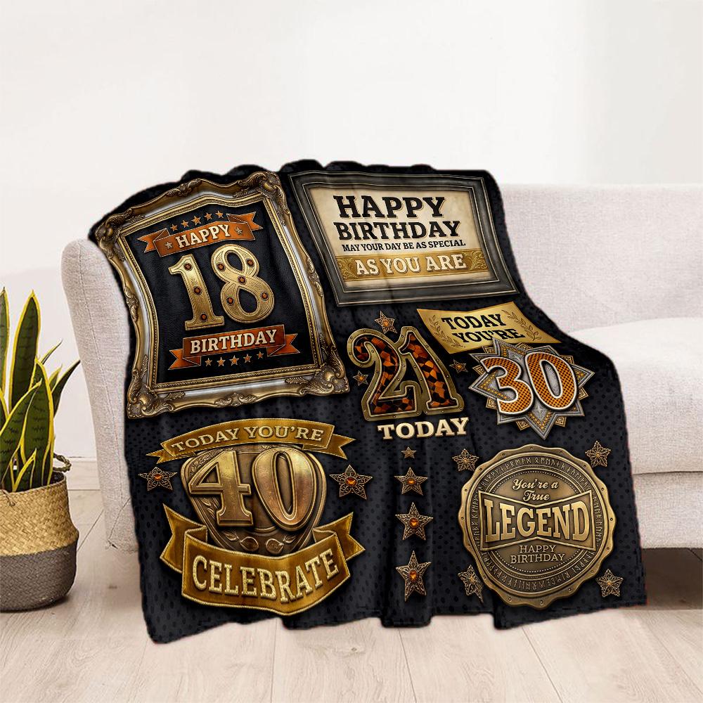Happy 100th Birthday! Blankets Are Suitable for Living Rooms,making Them an Ideal Choice for Outdoor Travel and Gifts.