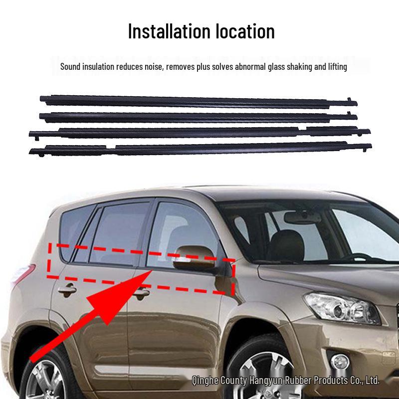 2019 RAV4 Car Door Window Glass Weatherstrip Seal - 4-Piece Set