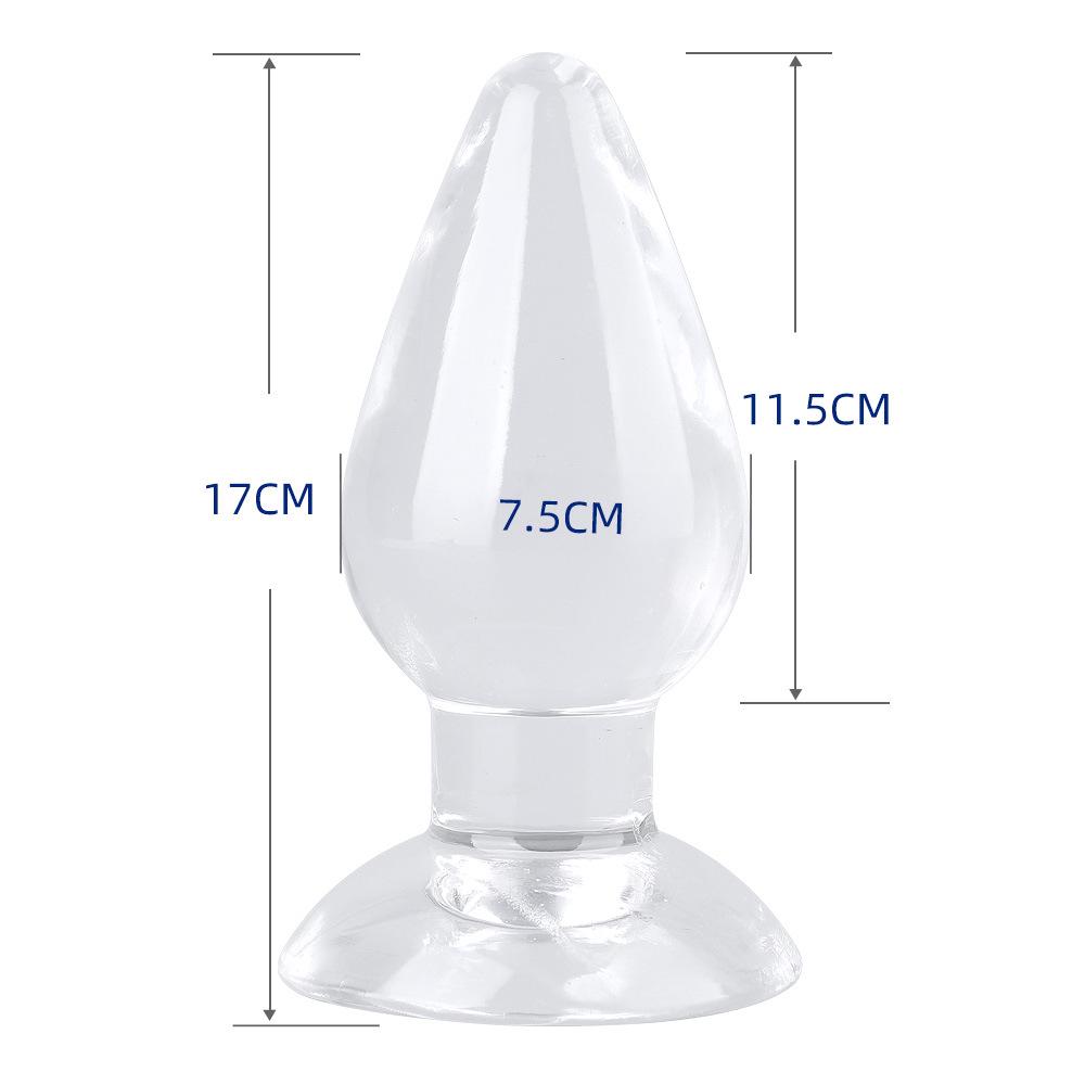 Jumbo Transparent Anal Plug Set: Large, Medium, Small High-Clear Beads