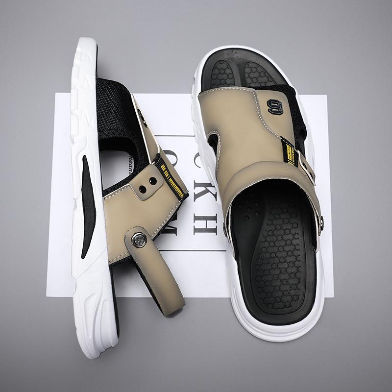 Летние прохладные дышащие сандалии 2 в 1 мужские повседневные универсальные шлепанцы — фото 3