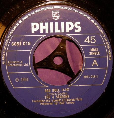 

7inch Record FOUR SEASONS Rag Doll 6051018 Philips 1971 UK Pop Used