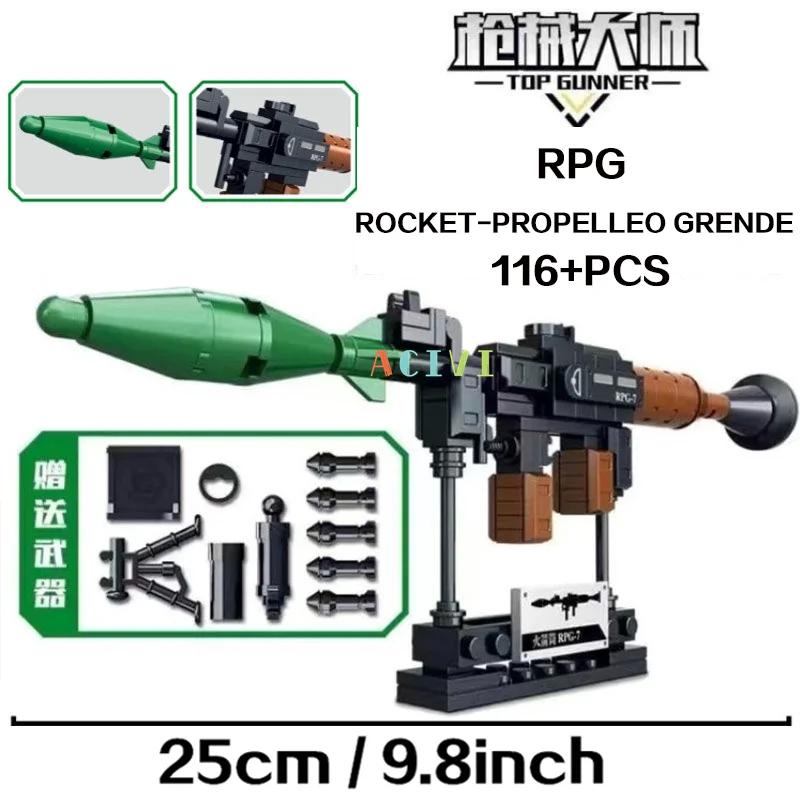 Technical Building Blocks Toys Gun AK47 Revolver Submachine Sniper Barrett WW2 Military Army War SWAT Weapon Model  for Children