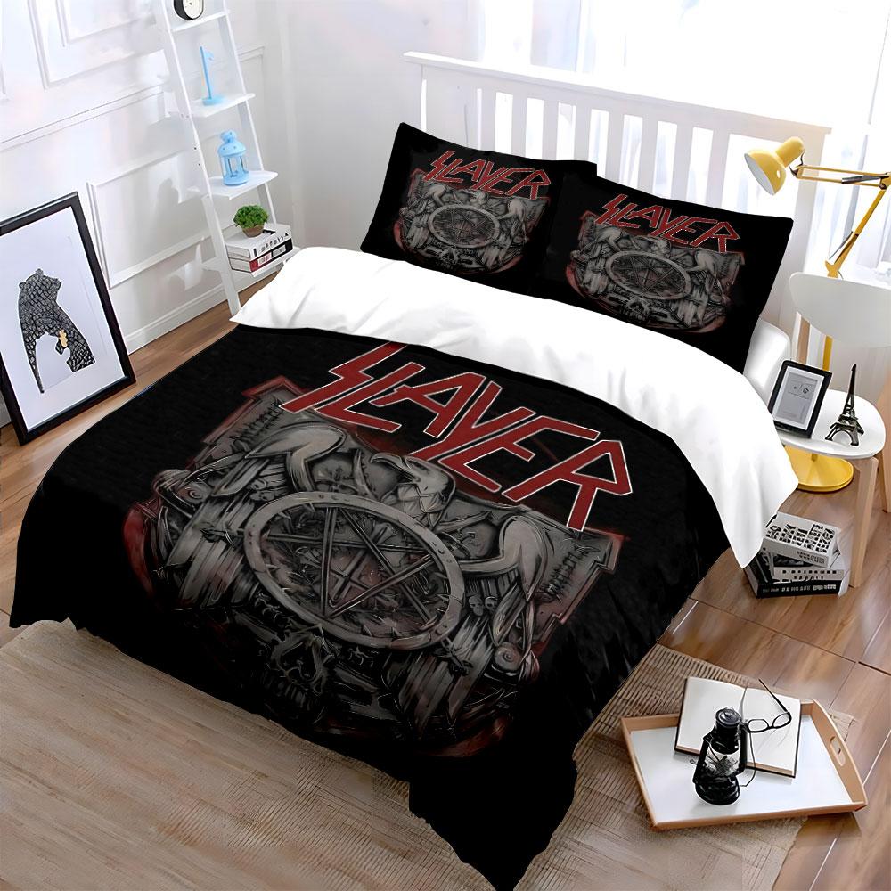 "Slayer Logo Black Bedding Set" Bedding Duvet Cover Set Duvet Cover Pillowcases (1 * Duvet Cover 2 * Pillowcases, Without Duvet Insert)
