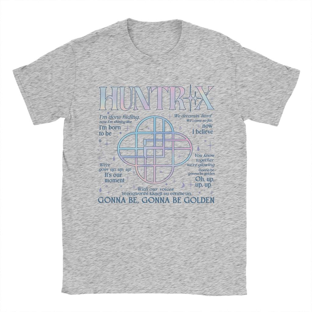 Men's T-Shirts Huntrix Logo Kpop Demon Hunters Awesome Cotton Tee Shirt Short Sleeve  T Shirt Round Collar Tops Birthday Gift