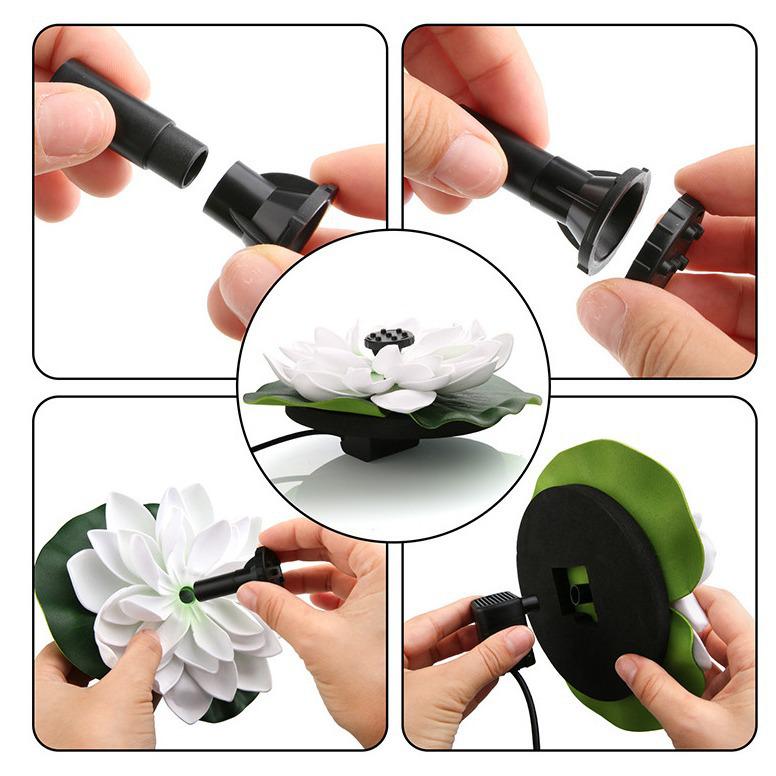 Floating Outdoor Solar Lotus Fountain for Pool or Garden
