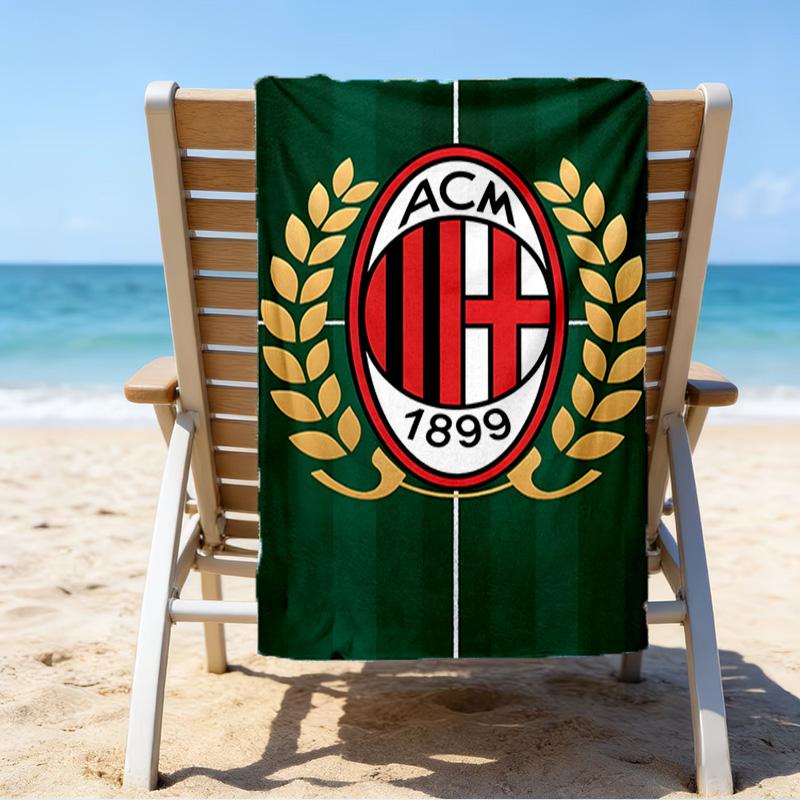 Milan Football club Printed Beach Towel, Super Soft Microfiber, Perfect Gift Birthday, for Pool, Beach, Travel, for family and friends