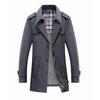 Men's Mid-Length Business Casual Windbreaker Jacket - Spring/Autumn, Anti-Wrinkle, Dad's Style, Plus Velvet Trend.