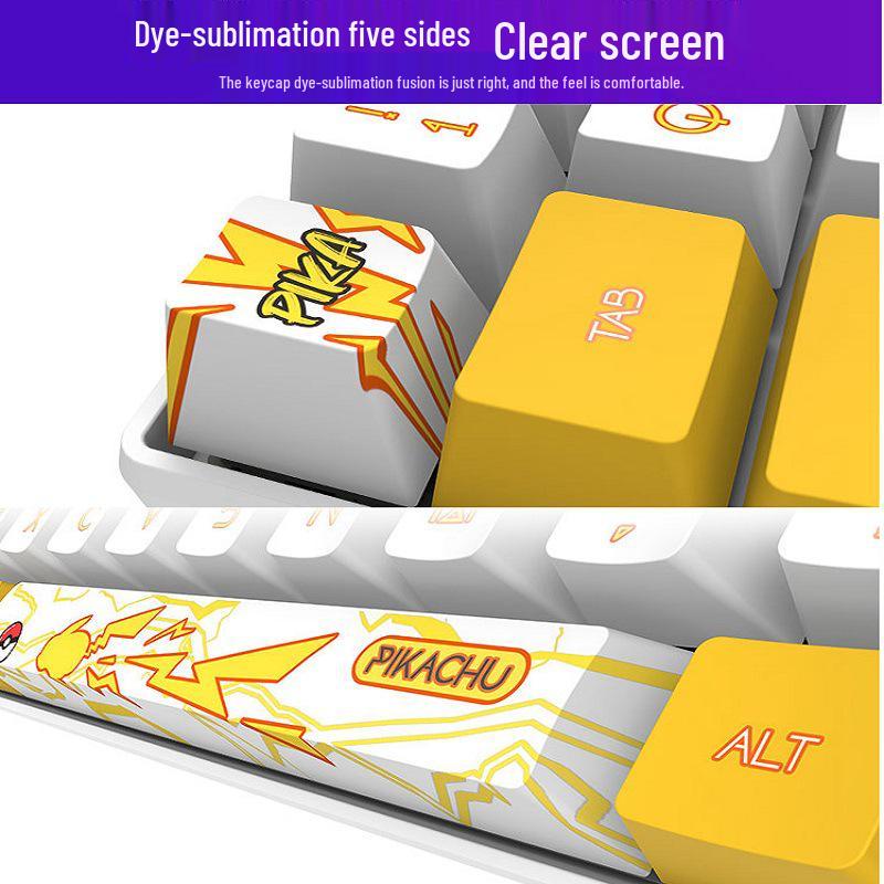 Dual-Mode 61-Key Wireless/Wired Mechanical Keyboard - Compact, Portable, Silent Gaming/Office Design for Girls