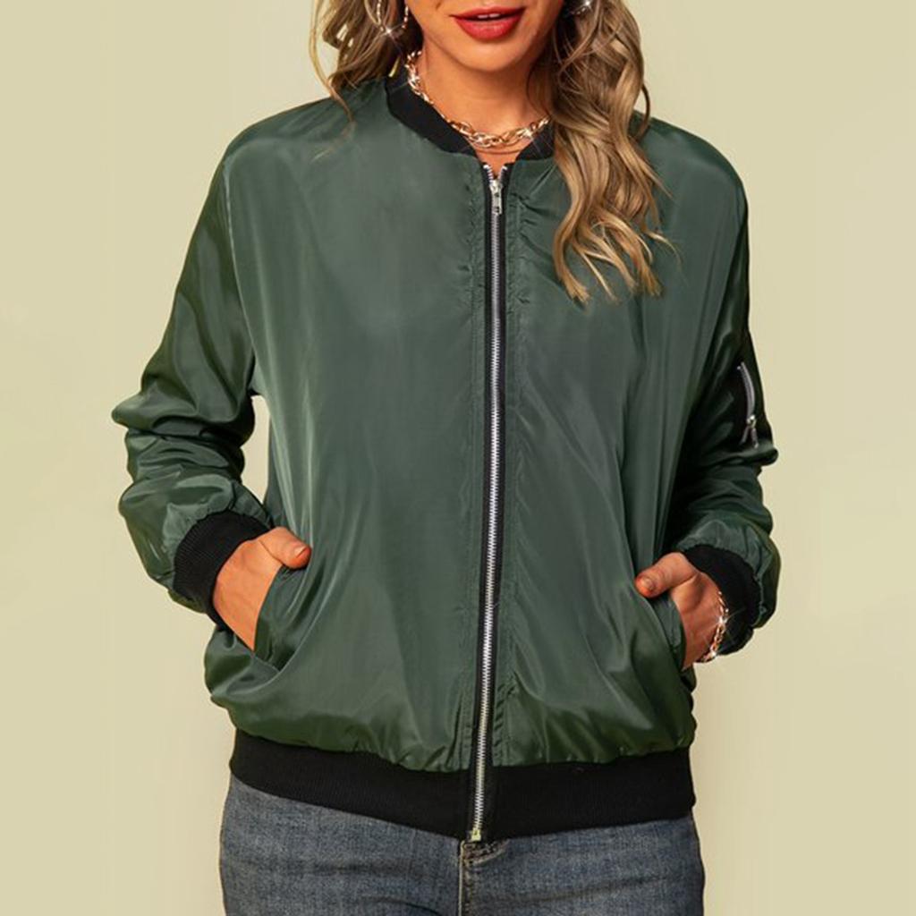 Vestes pour femmes à manches longues, légères, zippées, courtes, vêtements d'extérieur, vestes matelassées décontractées avec poches