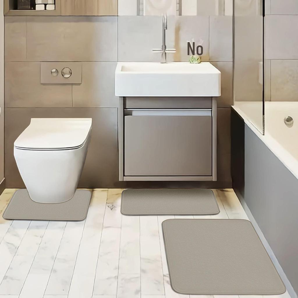 Non-Slip, Absorbent, Dirt-Resistant Bathroom Mats - Simple Style Flannel Floor Mats