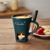 Ceramic Tea Light Chocolate Melting Cup With Fork Butter Warmer Pot  Leisure Time