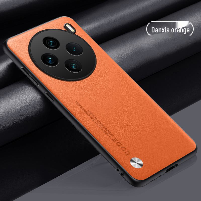 Neue schlichte Lederschutzhülle für Vivo X100/X80/X70/X90Pro – Kevlar-Schale für Herren