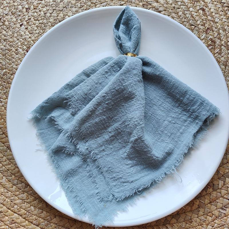 Cloth Napkins Cotton Gauze Retro Burr Rustic Kitchen Towel Dining Place Mat Wedding Party Dinner Napkin Mariage Table Decoration