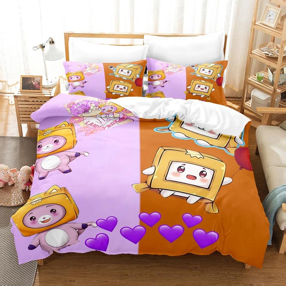 Comforter Animated Movie Lankybox Bedding Set For Bedroom Soft Modern S Comefortable Kids And