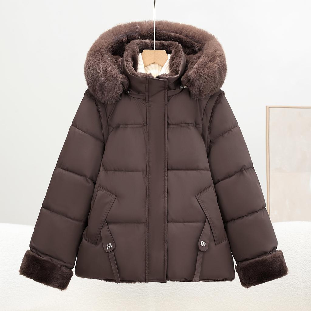 Big fur collar tooling clothes cotton clothes thickened short winter new Dongdaemun loose small coat tide