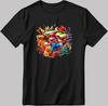Super Mario Characters Short Sleeve White-Black Men's / Women's T-Shirt N206