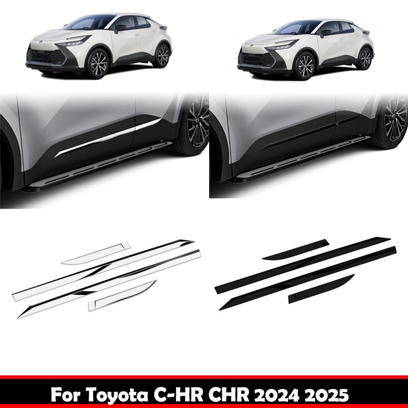 For Toyota CHR C-HR 2024 2025 ABS balck Side Door Body Molding Line Cover Trim Protector Exterior Decoration Accessories