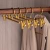 1pc Pants Rack Aluminum Alloy Gold Pants Skirt Drying Hanger with Movable Clips Wardrobe Storage Clothes Hangers Space Saver