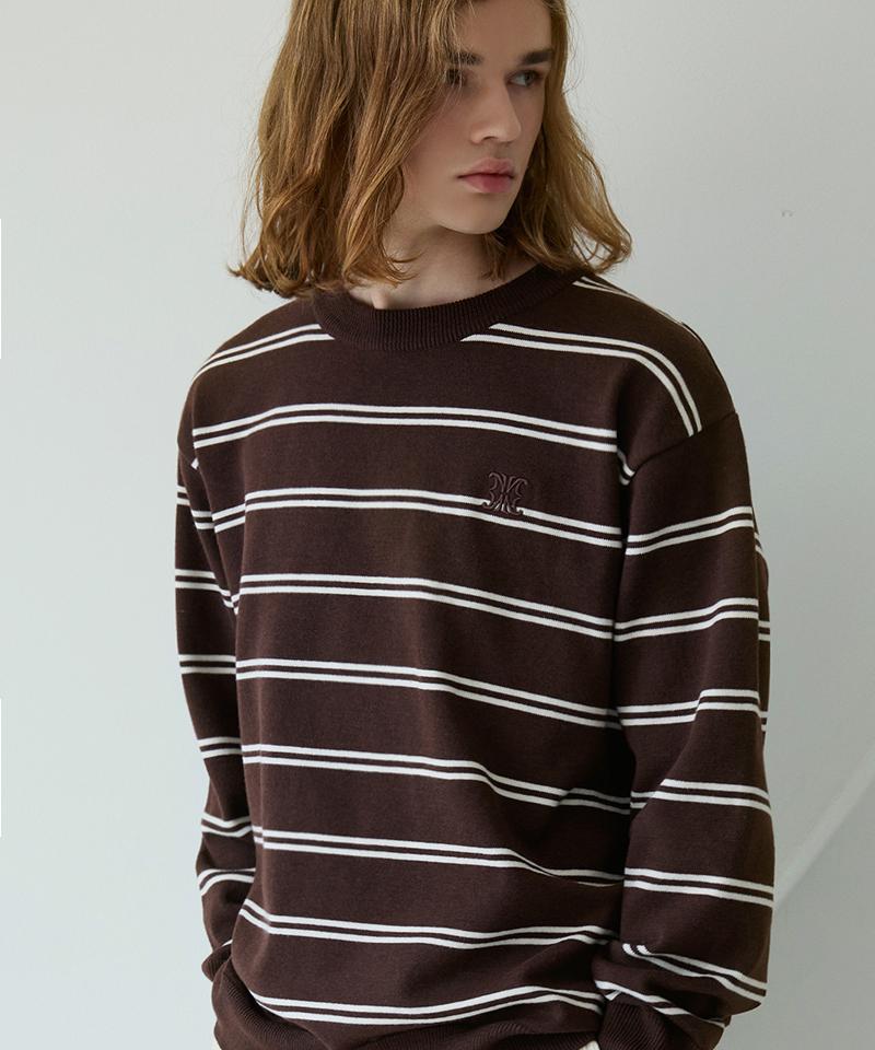 Nod You Minimal Signature Stripe Soft Knit [Brown] M