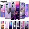 Luxus Hülle für Xiaomi 12T Pro Blumen Gehärtetes Glas Hülle für Xiaomi 12T TPU Stoßfänger Xiaomi 12 T Harte Schwarze Hülle Bunte Capa