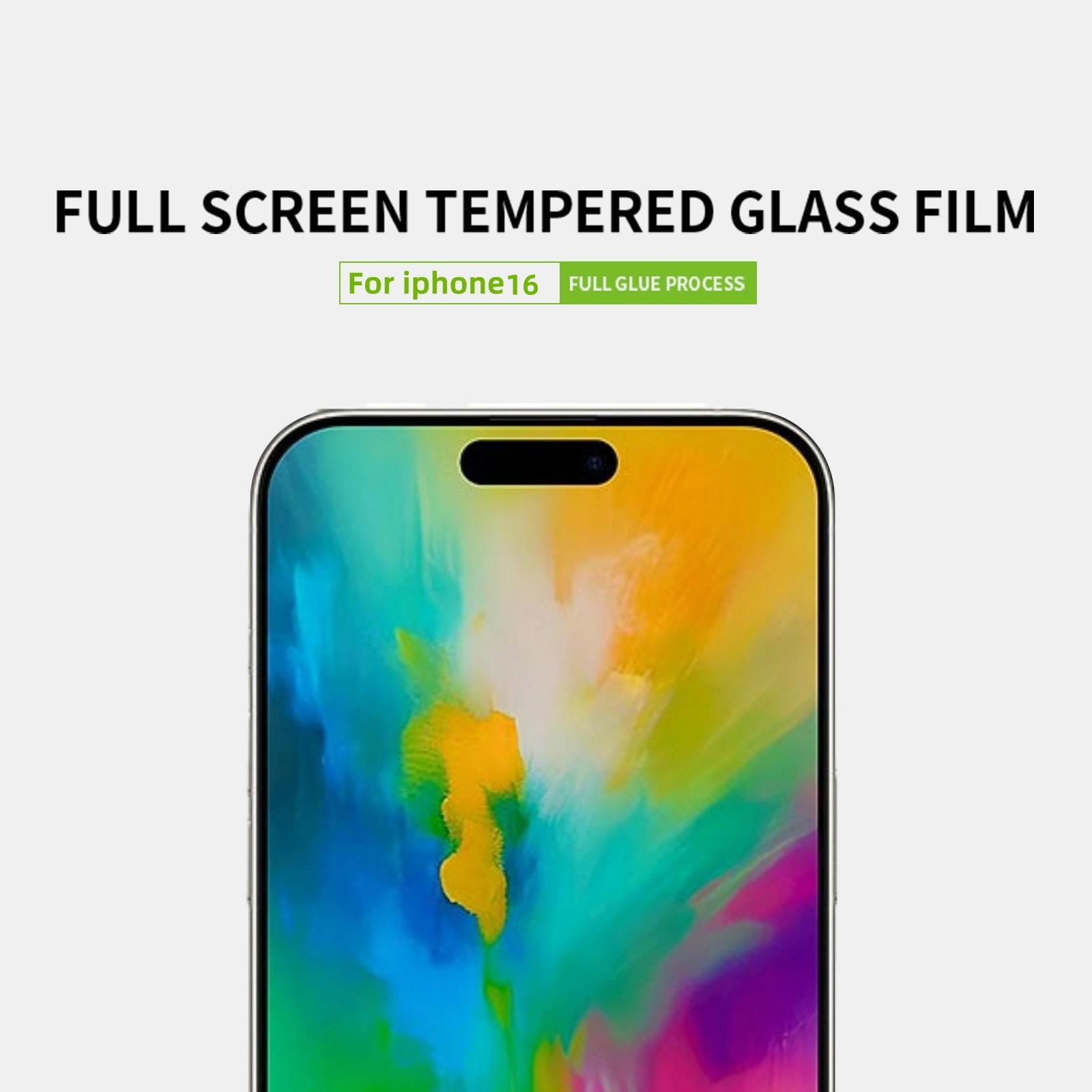 

PINWUYO JK Series-2 for iPhone 16 Full Screen Protector High Aluminium-Silicon Glass 9H Hardness Film Type A