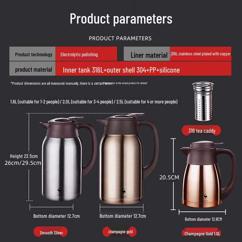 316 Stainless Steel Large Capacity Thermos Flask